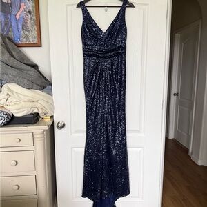 Alfred Angelo Midnight Blue Sequin Dress